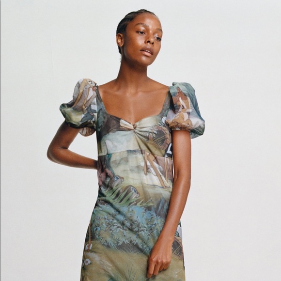 Zara Disney Bambi Print Tulle Midi Dress NWT Small - Picture 2 of 13